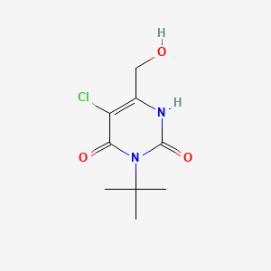 molecular formula C9H13ClN2O3 B1266267 2,4(1h,3h)-Pyrimidinedione, 5-chloro-3-(1,1-dimethylethyl)-6-(hydroxymethyl)- CAS No. 25546-02-5