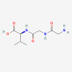 molecular formula C9H17N3O4 B1266284 (S)-2-(2-(2-Aminoacetamido)acetamido)-3-methylbutanoic acid CAS No. 20274-89-9