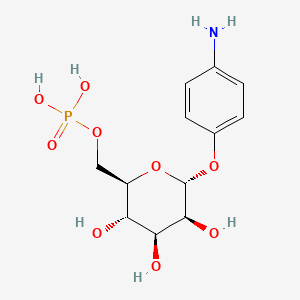 molecular formula C12H18NO9P B1266288 4-Aminophenyl 6-phospho-alpha-mannopyranoside CAS No. 74160-60-4