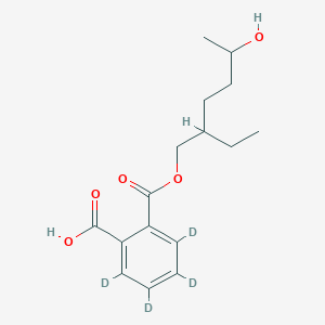molecular formula C16H22O5 B126630 2,3,4,5-Tetradeuterio-6-(2-ethyl-5-hydroxyhexoxy)carbonylbenzoic acid CAS No. 679789-43-6