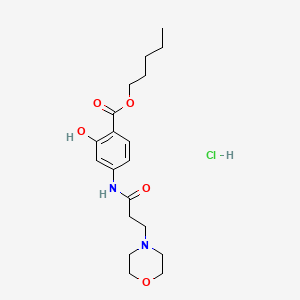 molecular formula C19H29ClN2O5 B1266332 Salicylic acid, 4-(3-morpholinopropionamido)-, pentyl ester, hydrochloride CAS No. 14028-05-8