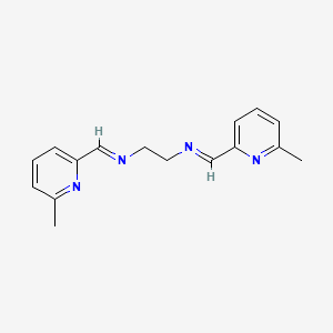 molecular formula C16H18N4 B12663428 N,N'-Bis((6-methyl-2-pyridyl)methylene)ethylenediamine CAS No. 76418-49-0