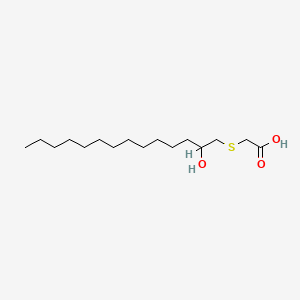 molecular formula C16H32O3S B12663543 ((2-Hydroxytetradecyl)thio)acetic acid CAS No. 85099-06-5