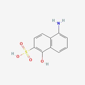molecular formula C10H9NO4S B1266386 2-Naphthalenesulfonic acid, 5-amino-1-hydroxy- CAS No. 58596-07-9