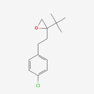 molecular formula C14H19ClO B1266393 2-(2-(4-Chlorophenyl)ethyl)-2-(1,1-dimethylethyl)oxirane CAS No. 80443-63-6