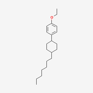 molecular formula C21H34O B12664782 trans-p-(4-Heptylcyclohexyl)phenetole CAS No. 84540-33-0