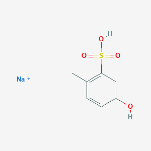 molecular formula C7H8NaO4S+ B12664806 Sodium hydroxytoluenesulphonate CAS No. 42871-17-0