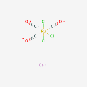 molecular formula C3Cl3CsO3Ru B12664826 Cesium tricarbonyltrichlororuthenate CAS No. 22594-81-6