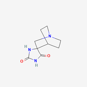 molecular formula C9H13N3O2 B1266487 Spiro(imidazolidine-4,3'-quinuclidine)-2,5-dione CAS No. 37874-20-7