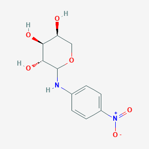 molecular formula C11H14N2O6 B12664884 N-p-Nitrophenyl-L-arabinosylamine CAS No. 66036-36-0