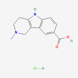 molecular formula C13H15ClN2O2 B1266493 2-methyl-2,3,4,5-tetrahydro-1H-pyrido[4,3-b]indole-8-carboxylic acid hydrochloride CAS No. 40431-45-6