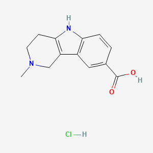 molecular formula C13H15ClN2O2 B1266493 5H-Pyrido(4,3-b)indole-8-carboxylic acid, 1,2,3,4-tetrahydro-2-methyl-, hydrochloride CAS No. 40431-45-6