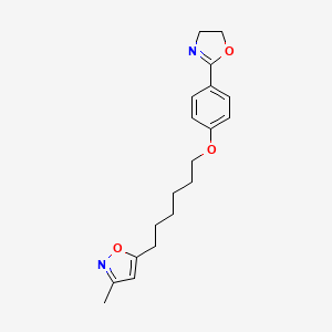 molecular formula C19H24N2O3 B12664962 Isoxazole, 5-(6-(4-(4,5-dihydro-2-oxazolyl)phenoxy)hexyl)-3-methyl- CAS No. 98033-84-2