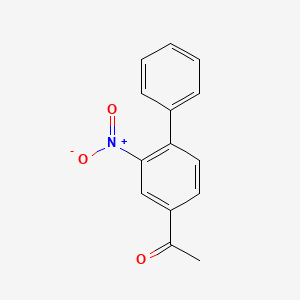 molecular formula C14H11NO3 B12664973 1-(2-Nitro(1,1'-biphenyl)-4-yl)ethan-1-one CAS No. 42771-77-7
