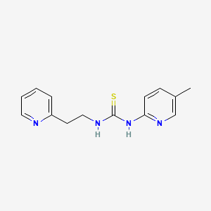 molecular formula C14H16N4S B12664987 Thiourea, N-(5-methyl-2-pyridinyl)-N'-(2-(2-pyridinyl)ethyl)- CAS No. 149488-74-4