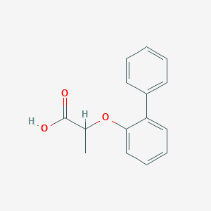 molecular formula C15H14O3 B1266499 2-(2-Phenylphenoxy)propanoic acid CAS No. 5332-62-7