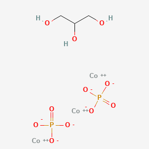 molecular formula C3H8Co3O11P2 B12664992 Cobalt glycerol phosphate CAS No. 85204-09-7