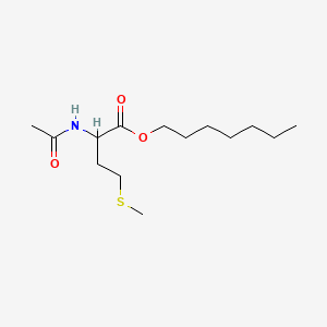 molecular formula C14H27NO3S B12665035 Heptyl N-acetyl-DL-methionate CAS No. 94160-17-5