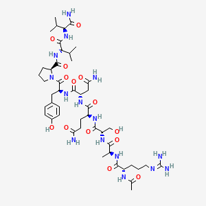 molecular formula C47H75N15O14 B12665047 Ac-Arg-Ala-Ser-Gln-Asn-Tyr-Pro-Val-Val-NH2 CAS No. 120728-89-4