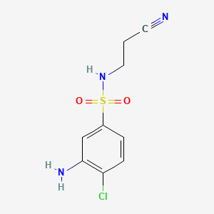 molecular formula C9H10ClN3O2S B1266509 3-Amino-4-chloro-N-(2-cyanoethyl)benzenesulfonamide CAS No. 64415-13-0