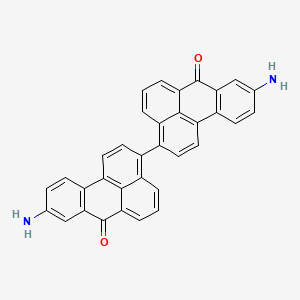 molecular formula C34H20N2O2 B12665148 (3,3'-Bi-7H-benz(de)anthracene)-7,7'-dione, 9,9'-diamino- CAS No. 38157-01-6