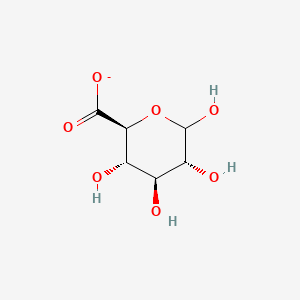 molecular formula C6H9O7- B12665233 D-Glucopyranuronic acid, ion(1-) CAS No. 148-00-5