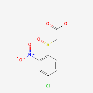 molecular formula C9H8ClNO5S B12665290 Acetic acid, ((4-chloro-2-nitrophenyl)sulfinyl)-, methyl ester CAS No. 139326-44-6