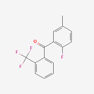 molecular formula C15H10F4O B12665380 6'-Fluoro-3'-methyl-2-(trifluoromethyl)benzophenone CAS No. 87750-59-2