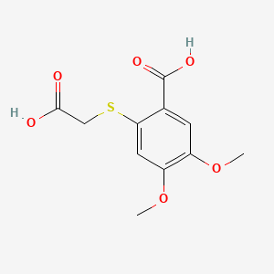 molecular formula C11H12O6S B12665386 2-[(Carboxymethyl)thio]-4,5-dimethoxybenzoic acid CAS No. 26791-94-6