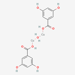 molecular formula C14H14Cu2O9 B12665402 Bis(3,5-dihydroxybenzoato-O1)-mu-oxodicopper CAS No. 94159-25-8