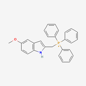 molecular formula C28H25NOP+ B12665437 5-Methoxy-2-((triphenylphosphoranyl)methyl)-1H-indole CAS No. 62099-68-7
