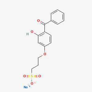 molecular formula C16H15NaO6S B12665458 Sodium 3-(4-benzoyl-3-hydroxyphenoxy)propanesulphonate CAS No. 83803-87-6