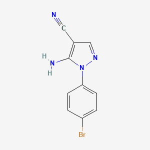 molecular formula C10H7BrN4 B1266546 5-Amino-1-(4-bromophenyl)-1h-pyrazole-4-carbonitrile CAS No. 5334-28-1