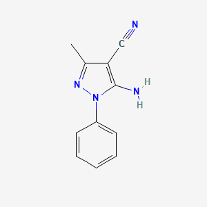 molecular formula C11H10N4 B1266547 5-Amino-3-methyl-1-phenyl-1h-pyrazole-4-carbonitrile CAS No. 5346-56-5