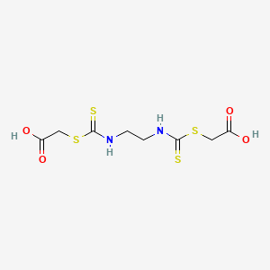 molecular formula C8H12N2O4S4 B12665523 Bis(carboxymethyl)ethylene dithiocarbamate CAS No. 92348-14-6