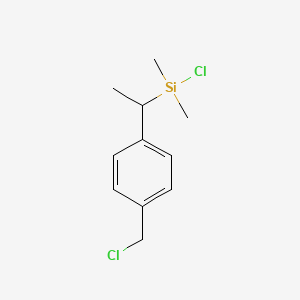 molecular formula C11H16Cl2Si B12665574 Chloro[1-[4-(chloromethyl)phenyl]ethyl]dimethylsilane CAS No. 74143-31-0