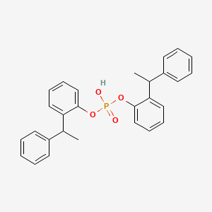molecular formula C28H27O4P B12665724 Bis(o-(1-phenylethyl)phenyl) hydrogen phosphate CAS No. 94200-30-3