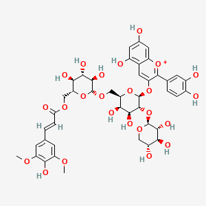 molecular formula C43H49O24+ B12665774 Cyanidin 3-xylosyl(sinapoylglucosyl)galactoside CAS No. 142630-71-5