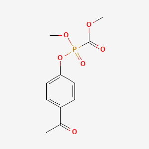 molecular formula C11H13O6P B12665813 Phosphinecarboxylic acid, (4-acetylphenoxy)methoxy-, methyl ester, oxide CAS No. 72304-90-6