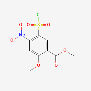 molecular formula C9H8ClNO7S B12665830 Methyl 5-(chlorosulphonyl)-4-nitro-o-anisic CAS No. 93839-80-6