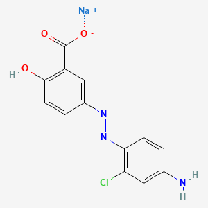 molecular formula C13H9ClN3NaO3 B12665880 Sodium 5-[(4-amino-2-chlorophenyl)azo]salicylate CAS No. 85720-89-4