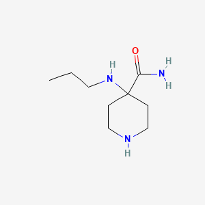 molecular formula C9H19N3O B12665933 4-(Propylamino)piperidine-4-carboxamide CAS No. 96619-91-9
