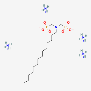 molecular formula C16H49N5O6P2 B12665939 Tetraammonium ((tetradecylimino)bis(methylene))diphosphonate CAS No. 94202-11-6