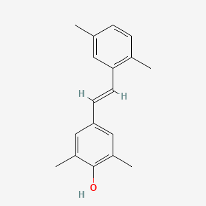 molecular formula C18H20O B12665992 2,6-Dimethyl-4-(2-(2,5-dimethylphenyl)ethenyl)phenol CAS No. 142115-51-3
