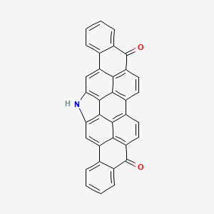 molecular formula C34H15NO2 B12666016 19-azadecacyclo[20.11.1.14,8.02,20.03,18.05,33.010,15.023,28.030,34.016,35]pentatriaconta-1(33),2(20),3(18),4,6,8(35),10,12,14,16,21,23,25,27,30(34),31-hexadecaene-9,29-dione CAS No. 71598-16-8