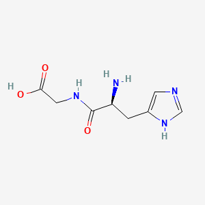 molecular formula C8H12N4O3 B1266603 2-[[2-amino-3-(1H-imidazol-5-yl)propanoyl]amino]acetic acid CAS No. 2578-58-7