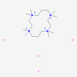 molecular formula C18H44I4N4 B12666133 1,1,4,4,8,8,11,11-Octamethyl-1,4,8,11-tetraazoniacyclotetradecane tetraiodide CAS No. 143171-93-1