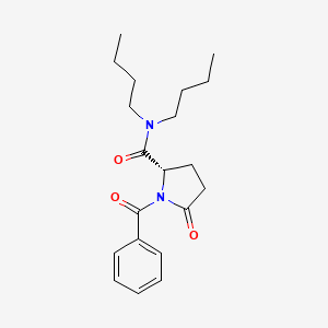molecular formula C20H28N2O3 B12666155 (S)-1-Benzoyl-N,N-dibutyl-5-oxopyrrolidine-2-carboxamide CAS No. 85248-87-9