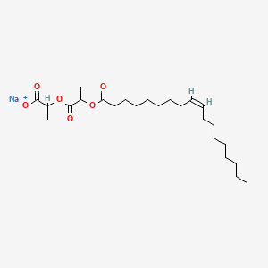 molecular formula C24H41NaO6 B12666156 Sodium 2-(1-carboxylatoethoxy)-1-methyl-2-oxoethyl oleate CAS No. 42415-80-5
