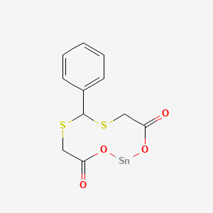 molecular formula C11H10O4S2Sn B12666179 1,3,6,8,2-Dioxadithiastannecane-4,10-dione, 7-phenyl- CAS No. 5980-66-5